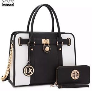 Dasein Amphora Marco Pad-lock Satchel w/ wallet